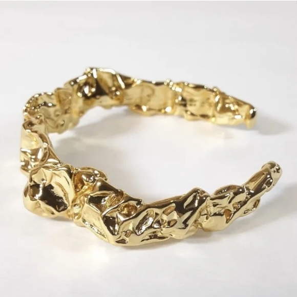 Amber Sceats/Anthropologie Emery Cuff Bracelet 24K Gold Plated - Picture 6 of 7